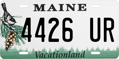 ME license plate 4426UR