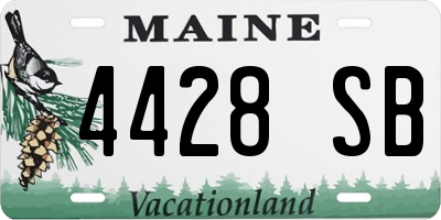 ME license plate 4428SB