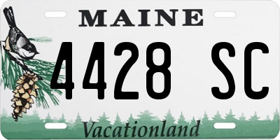 ME license plate 4428SC