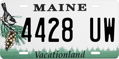 ME license plate 4428UW