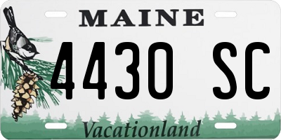 ME license plate 4430SC