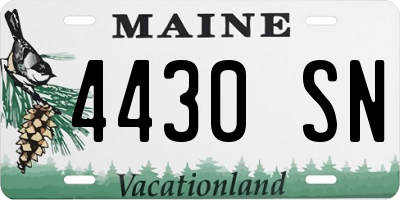 ME license plate 4430SN