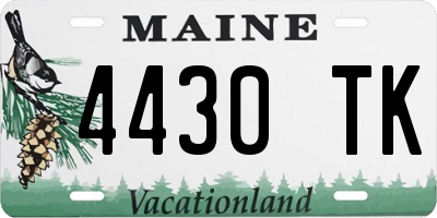 ME license plate 4430TK