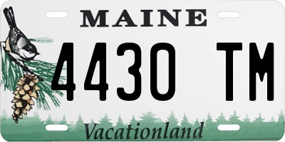 ME license plate 4430TM