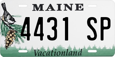 ME license plate 4431SP