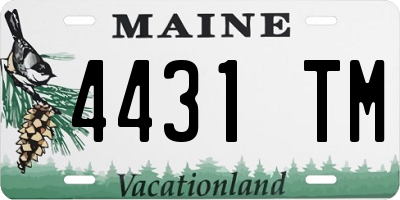 ME license plate 4431TM