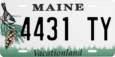 ME license plate 4431TY