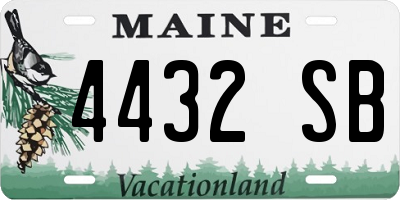 ME license plate 4432SB