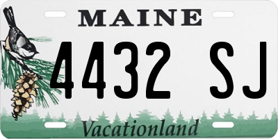 ME license plate 4432SJ