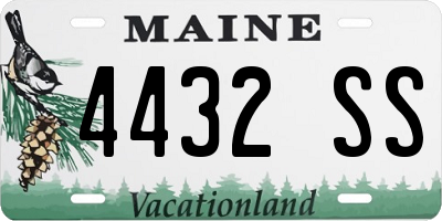 ME license plate 4432SS