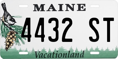 ME license plate 4432ST