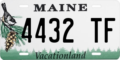 ME license plate 4432TF