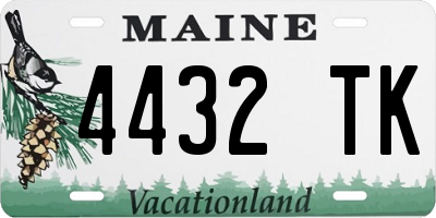ME license plate 4432TK