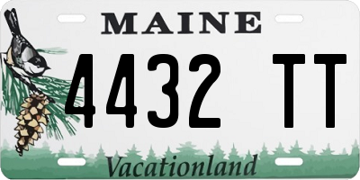 ME license plate 4432TT