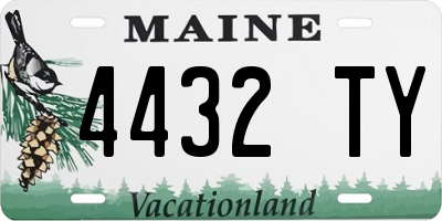 ME license plate 4432TY