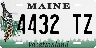 ME license plate 4432TZ