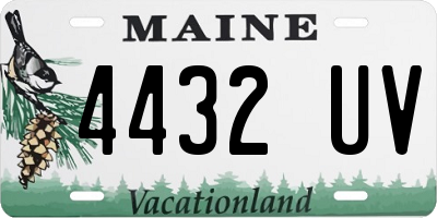 ME license plate 4432UV