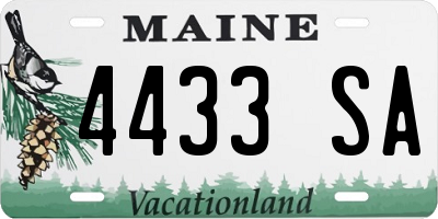 ME license plate 4433SA