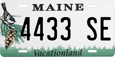 ME license plate 4433SE