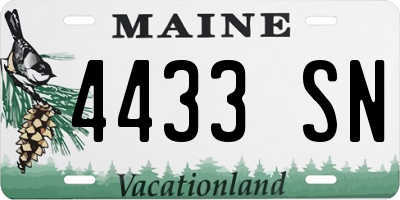 ME license plate 4433SN