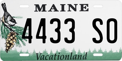 ME license plate 4433SO
