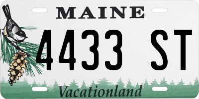 ME license plate 4433ST