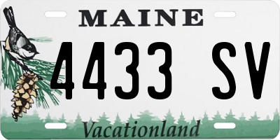 ME license plate 4433SV