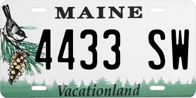 ME license plate 4433SW