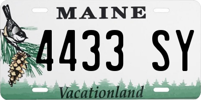 ME license plate 4433SY