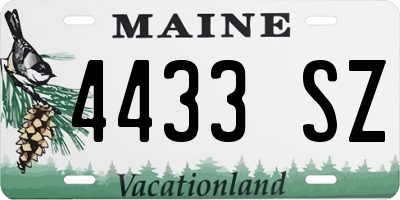 ME license plate 4433SZ