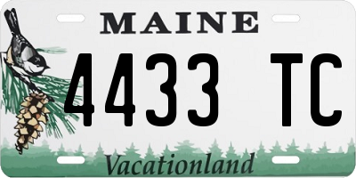 ME license plate 4433TC