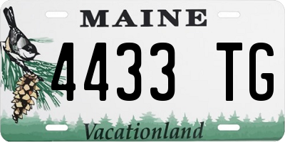 ME license plate 4433TG