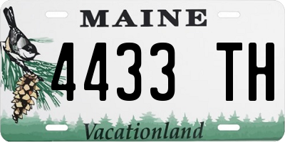 ME license plate 4433TH