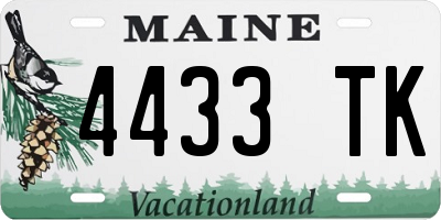 ME license plate 4433TK