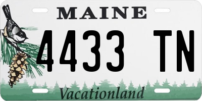 ME license plate 4433TN