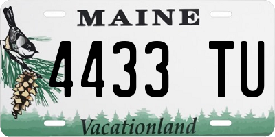 ME license plate 4433TU