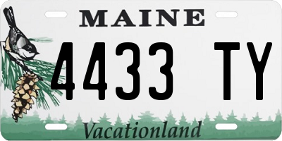 ME license plate 4433TY