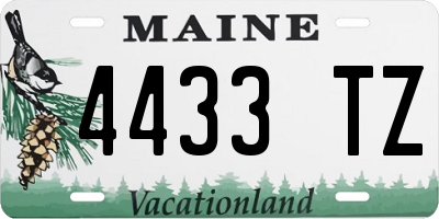 ME license plate 4433TZ