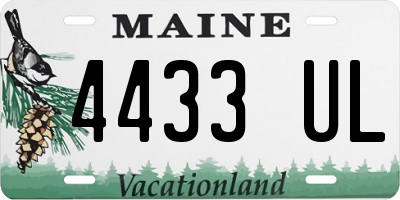 ME license plate 4433UL