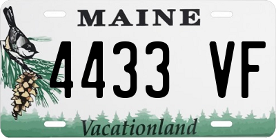ME license plate 4433VF