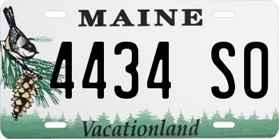 ME license plate 4434SO