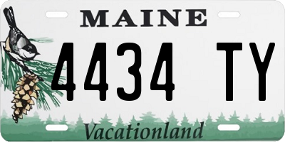 ME license plate 4434TY