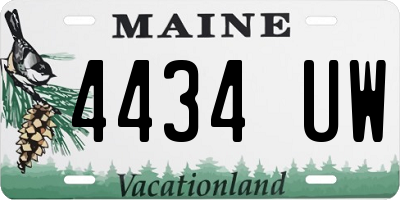 ME license plate 4434UW