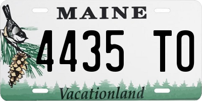 ME license plate 4435TO