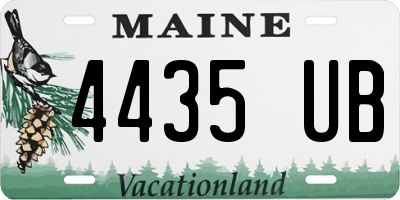 ME license plate 4435UB