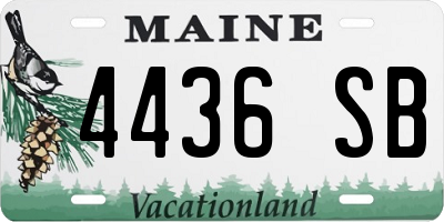 ME license plate 4436SB