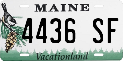 ME license plate 4436SF