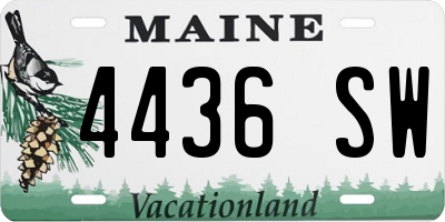 ME license plate 4436SW