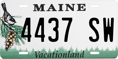 ME license plate 4437SW