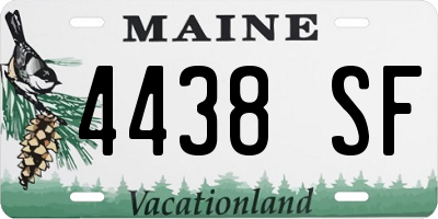 ME license plate 4438SF